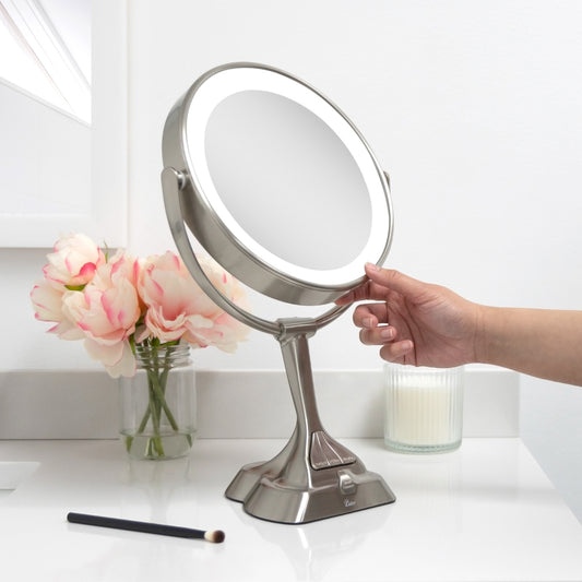 Lighted Makeup Mirror with 10X/1X Magnification & Smart Dim