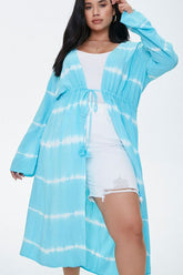 Plus Size Tie-Dye Kimono