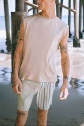 Reworked Striped Drawstring Shorts