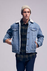 Denim Faux Shearling Jacket