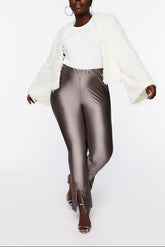 Plus Size Split Hem Leggings