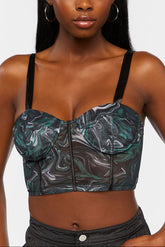 Marble Bustier Crop Top