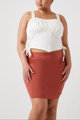 Plus Size Straight Mini Skirt