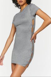 Short-Sleeve Cutout Mini Dress