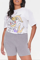 Plus Size Basic Cotton Biker Shorts