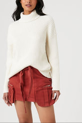 Twill Utility Cargo Mini Skirt