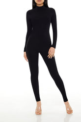 Fitted Mock Neck Jumpsuit