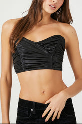 Ruched Sweetheart Crop Top