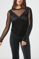 Sheer Lace Velvet Top