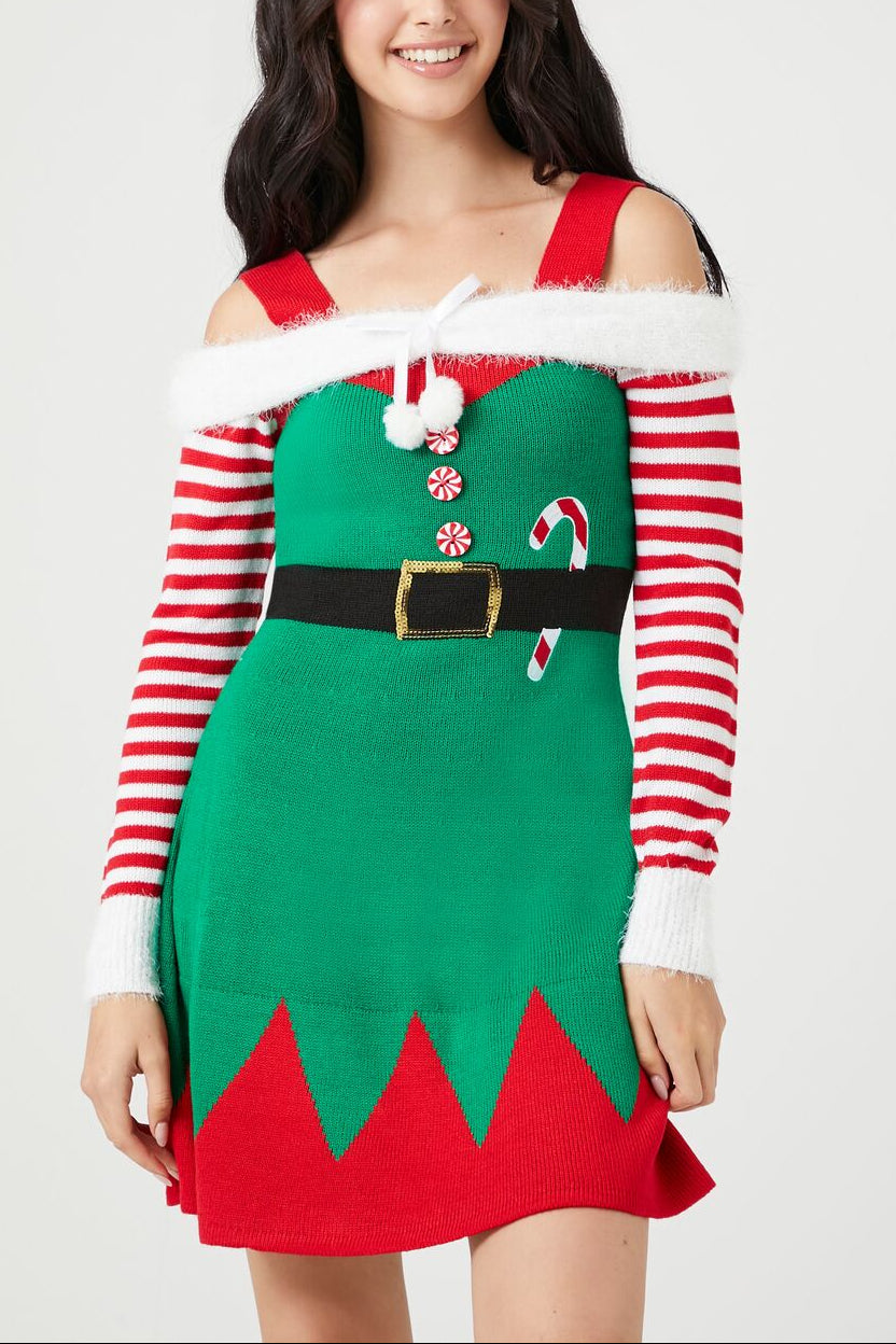Peppermint Elf Mini Dress | Size: L by Bonton Peppermint Elf Mini Dress | Size: L by Bonton