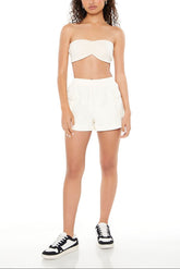 Twill High-Rise Cargo Shorts