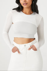 Super Cropped Sweater-Knit Top