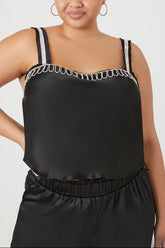 Plus Size Rhinestone-Trim Cami