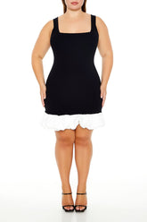 Plus Size Ruffle-Trim Sweater Dress