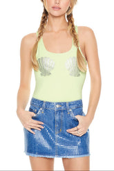 Rhinestone Seashell Bodysuit