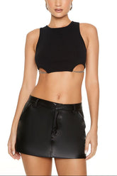 Sweater-Knit Chain Crop Top