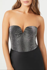 Snake Print Sweetheart Bodysuit
