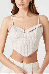 Pinstriped Bustier Cropped Cami