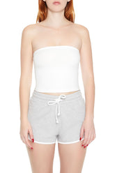 Cropped Cotton-Blend Tube Top