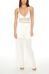 Crochet Striped Cargo Pants