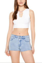 Chain Sweater-Knit Crop Top