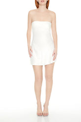 Strapless Satin Mini Dress