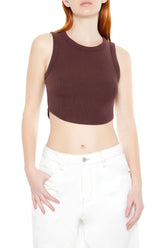 Cropped Dolphin-Hem Tank Top
