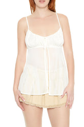 Sheer Mesh Split-Hem Cami