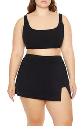 Plus Size Tulip-Hem Mini Skirt