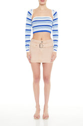 Buckled Twill Mini Skirt