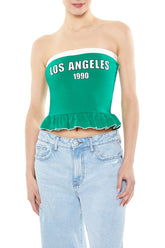 Los Angeles 1990 Ruffle Tube Top