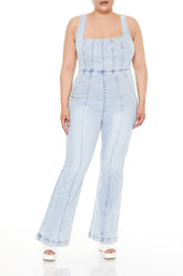 Plus Size Denim Tank Jumpsuit