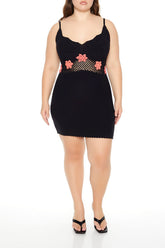 Plus Size Flower Sweater Dress