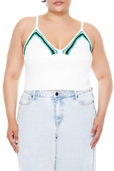 Plus Size Embroidered Sweater-Knit Cami