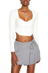 Twisted Sweater-Knit Crop Top