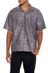 Paisley Print Faux Leather Shirt