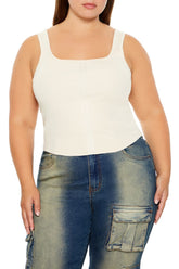 Plus Size Sweater-Knit Tank Top