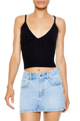 Cropped Sweater-Knit Cami