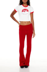 Foldover Sweater-Knit Pants