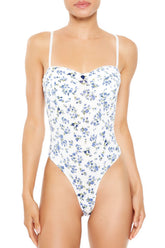 Floral Lingerie Thong Bodysuit