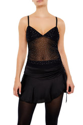 Sheer Mesh Rhinestone Cami