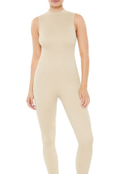 Sleeveless Mock Neck Jumpsuit