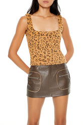 Leopard Print Jacquard Tank Top