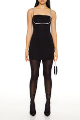 Rhinestone-Trim Cami Mini Dress