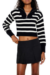 Striped Half-Zip Sweater