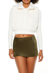 Faux Shearling Cropped Vest