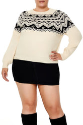 Plus Size Geo Print Sweater