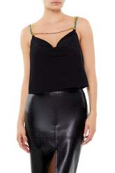 Rhinestone Chain Satin Cami