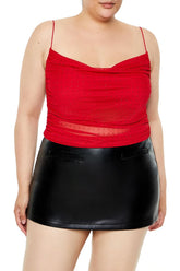 Plus Size Clip Dot Cowl Cami