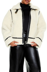 Plus Size Faux Shearling Jacket